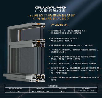 112断桥三轨推拉极景窗（可变五轨和刘轨）